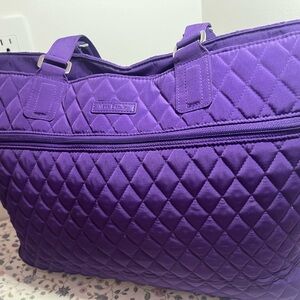 Vera Bradley Purple Quilted Tote Bag